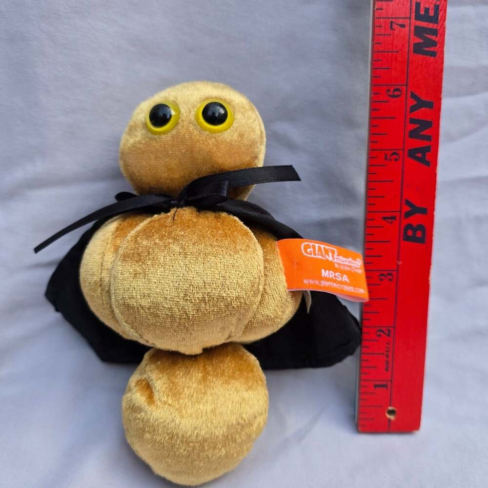 Giant Microbes MRSA Superbug Plush Stuffed Toy Drew Oliver Orange Tag 6" Cape